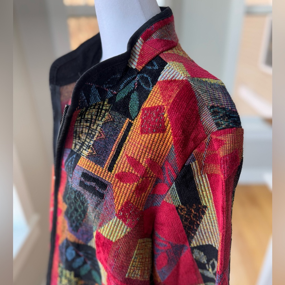 Vintage Coldwater Creek Colorful Tapestry Jacket Size 2X - Picture 4 of 12